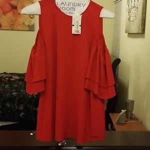 Michael Kors Red cold shoulder blouse